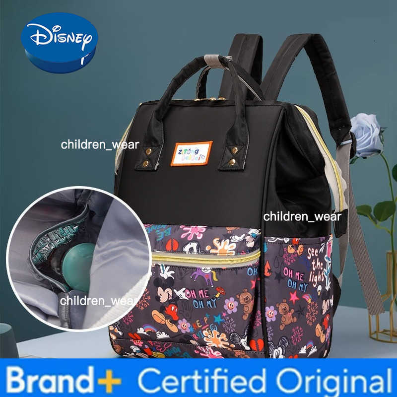 Disney Mickeys New Diaper Bag Backpack Large-capacity Baby Diaper Bag Backpack Luxury Brand Fashion Baby Products Storage Bag H260305