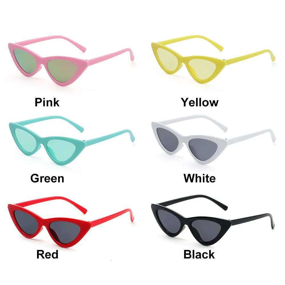Fashion Kids Retro Narrow Frame Cat Eye Sunglasses for Boys Girls 3-9 Years Non-Polarized Sun Glasses Party Favor Z260305
