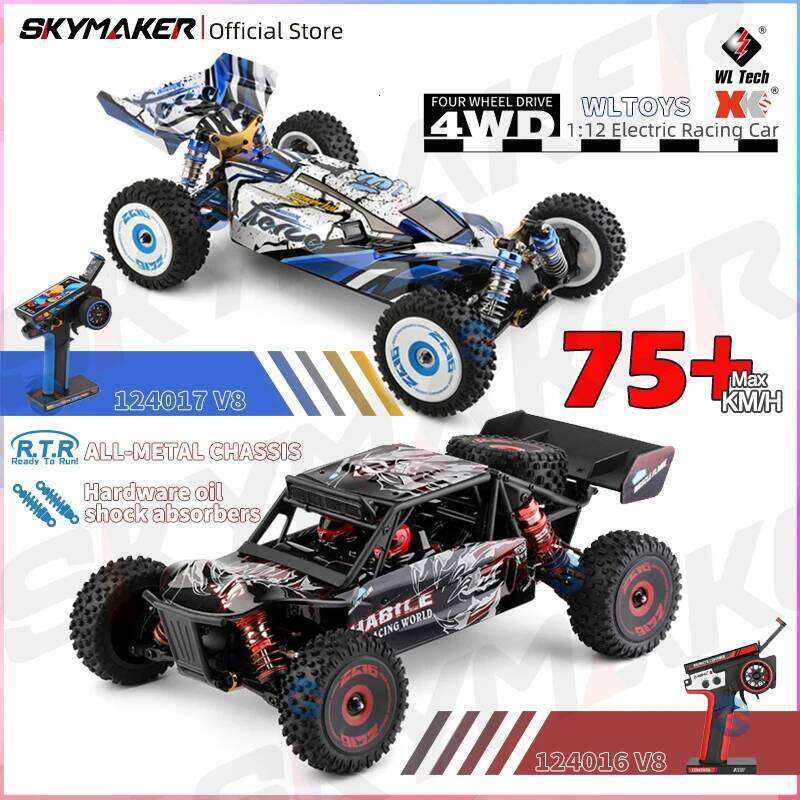 WLtoys 124016 124017 1:12 2.4G V8 Remote Control Brushless 75Km/H High Speed 4WD Off-Road Drift Racing RC Toy Car for Boy Z260304