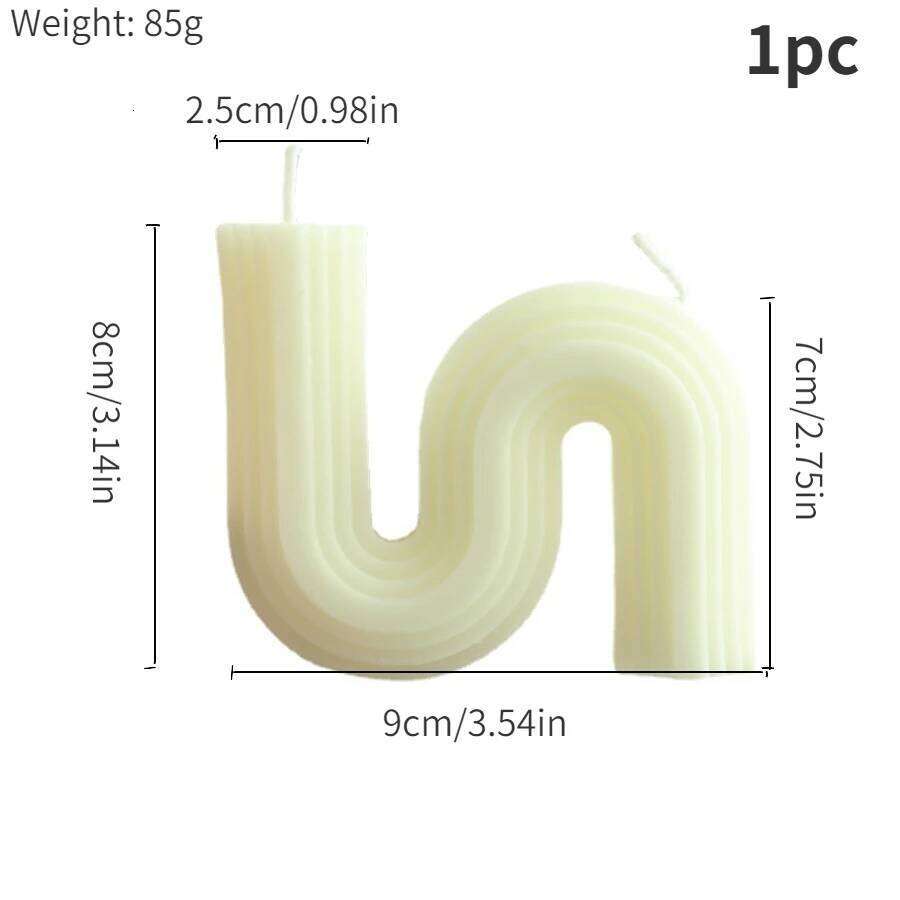 1pc Nordic S Shape Geometric Aromatherapy Soy Wax Candle Handmade for Home Bedroom/Bathroom Decoration/Daily Stress Relief W260304 W260305