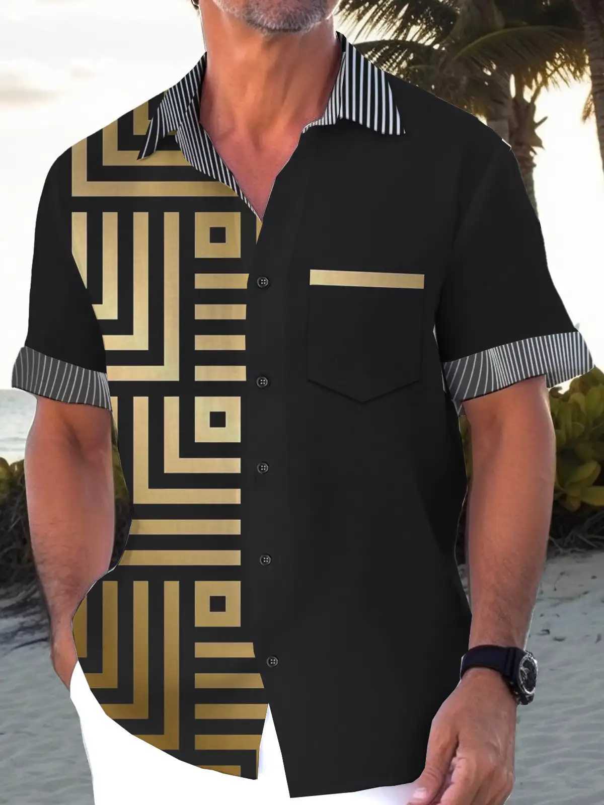New Hawaii Spring/Summer Fashion Leisure Street Walk Tourist Beach Printed Full Open Short Sleeve Button Shirt Quick Shipping M260305
