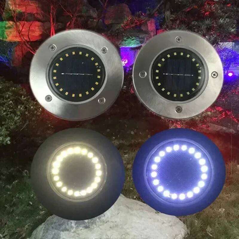 1/4/8Pcs Lights Outdoor 8/20LEDs Disk Underground Lamp Spotlight Buried Solar Light for Home Garden Lawn Yard Decoration 26H0305