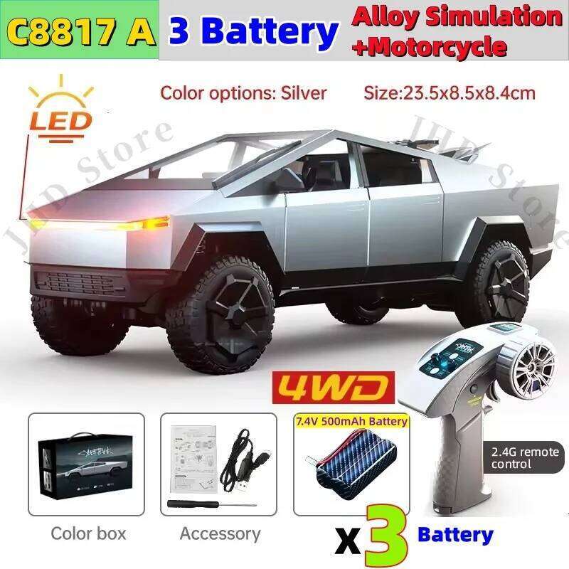 JJRC C8817 Alloy RC Remote Control Simulation Camping Equipment Pickup Truck Model Rc Car 2 or 3 More Battery Choose Z260304