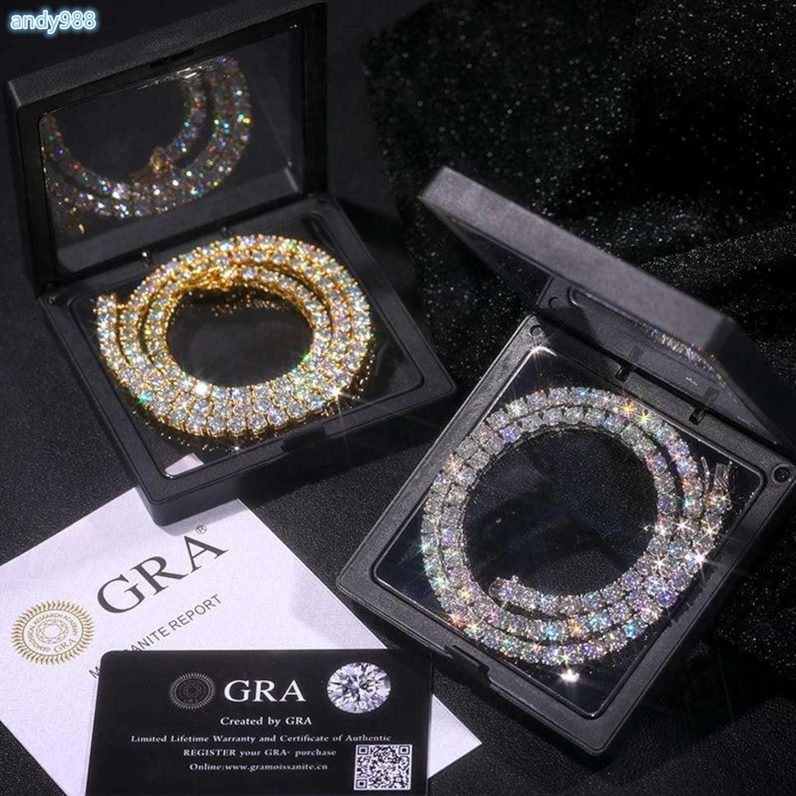 Elisa Wholesale Price RTS Hip Hop Jewelry Sterling Silver 925 Pass Tester Diamond Chain VVS Moissanite Luxury Tennis Chain