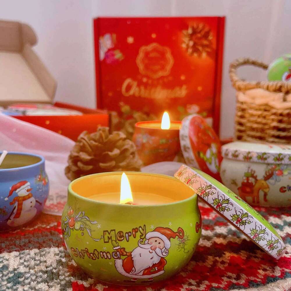 Christmas Aromatherapy Candles Rose Freesia Vanilla Scented Candle Smokeless Plant Wax Holiday Decor Perfect Festival Gifts W260304 W260305