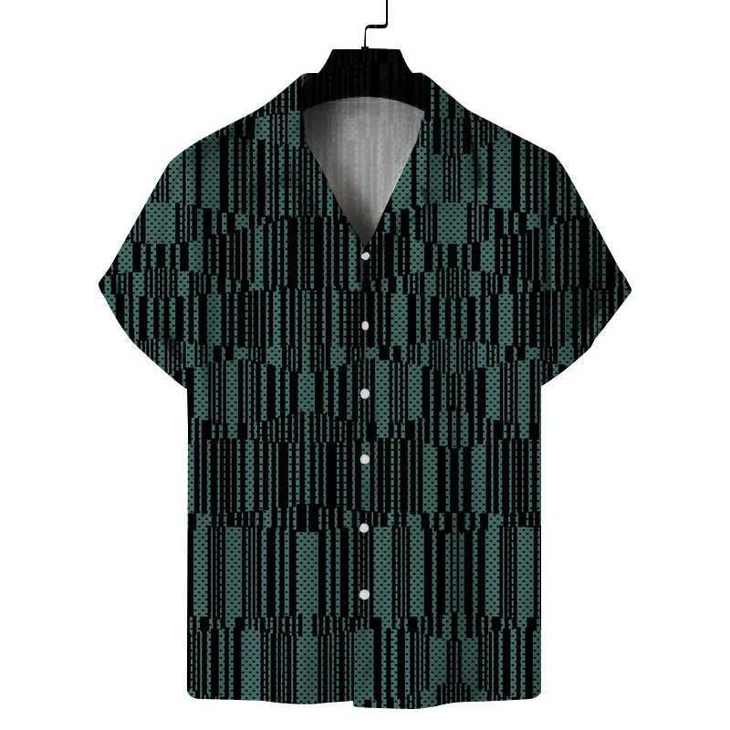 Summer Mens Casual Printed Floral Short Sleeved Cardigan Hawaiian Cuban Collar Shirt for Men M260305