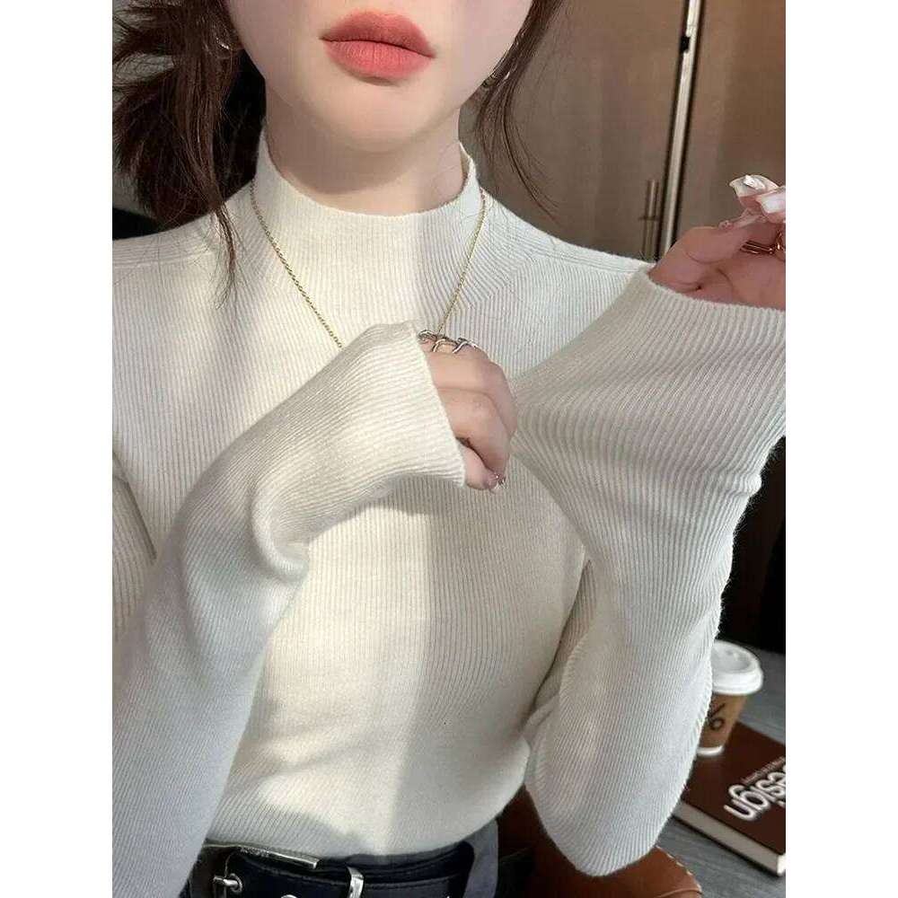 Fashion Stretch Tops 2025 Korea New Turtleneck Women Pullovers Long Sleeve Bottoming Knitted Sweater XJ260305