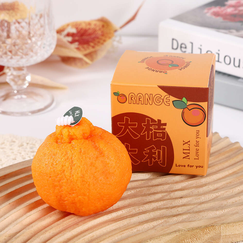 Creative Internet Celebrity Ugly Orange Scented Wholesale Fruit-Shaped Candle Wedding Favor Photography Prop Decoration W260304 W260305