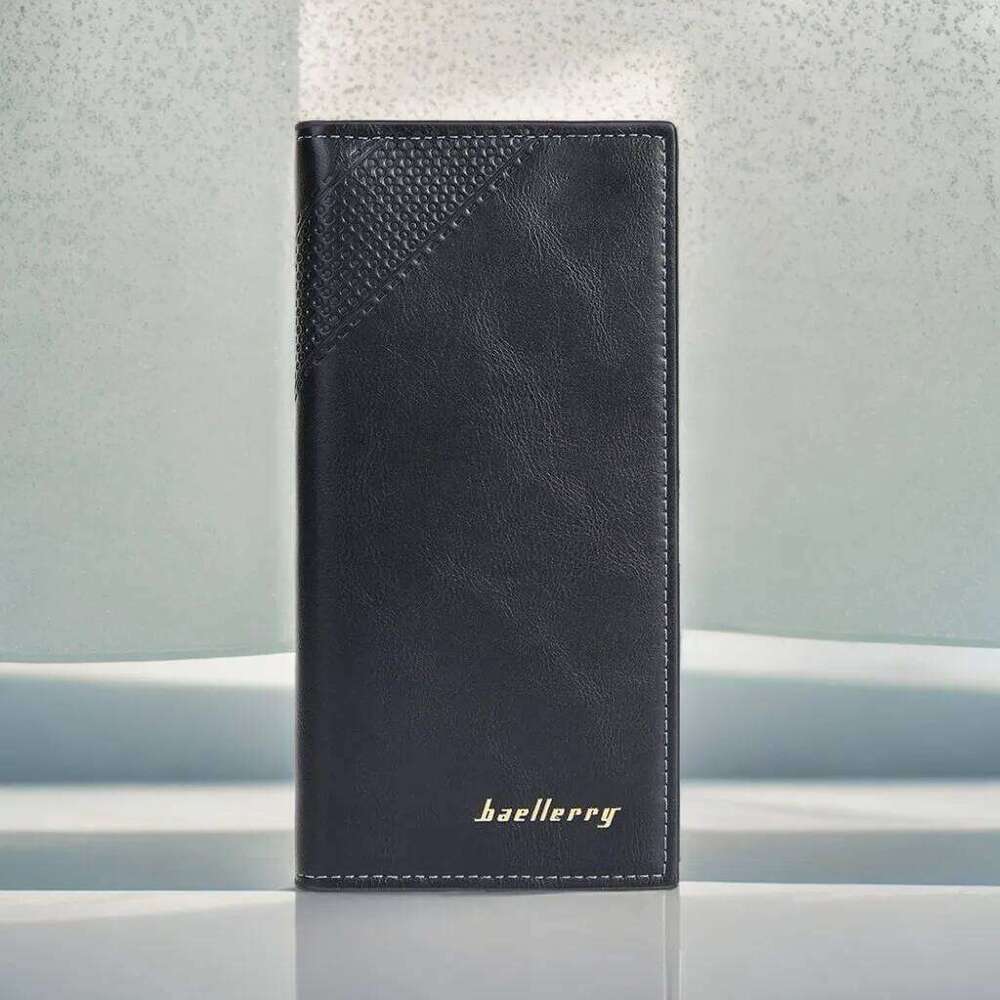 Anti-Theft Suit Wallet, Men's Long RFID Protected PU Leather with 15 Slots Business Essential C260304