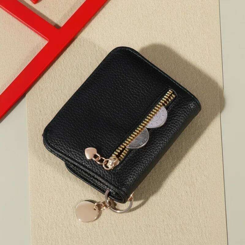 New Korean Style Women's Wallet, Solid Color Simple Coin Purse Portable Credit Card Storage Bag C260304