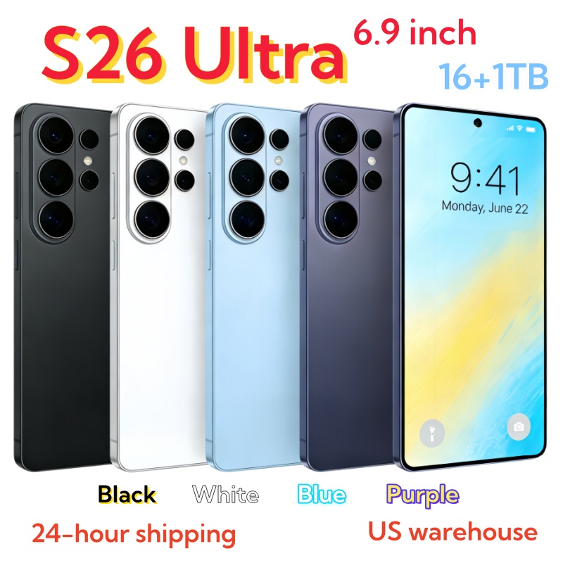 S26 S25 Ultra smartphone 16GB+1TB cell phones mobile phone 6.9 inch celular Camera Dual SIM Dual unlock standby Fingerprint Face ID telephone