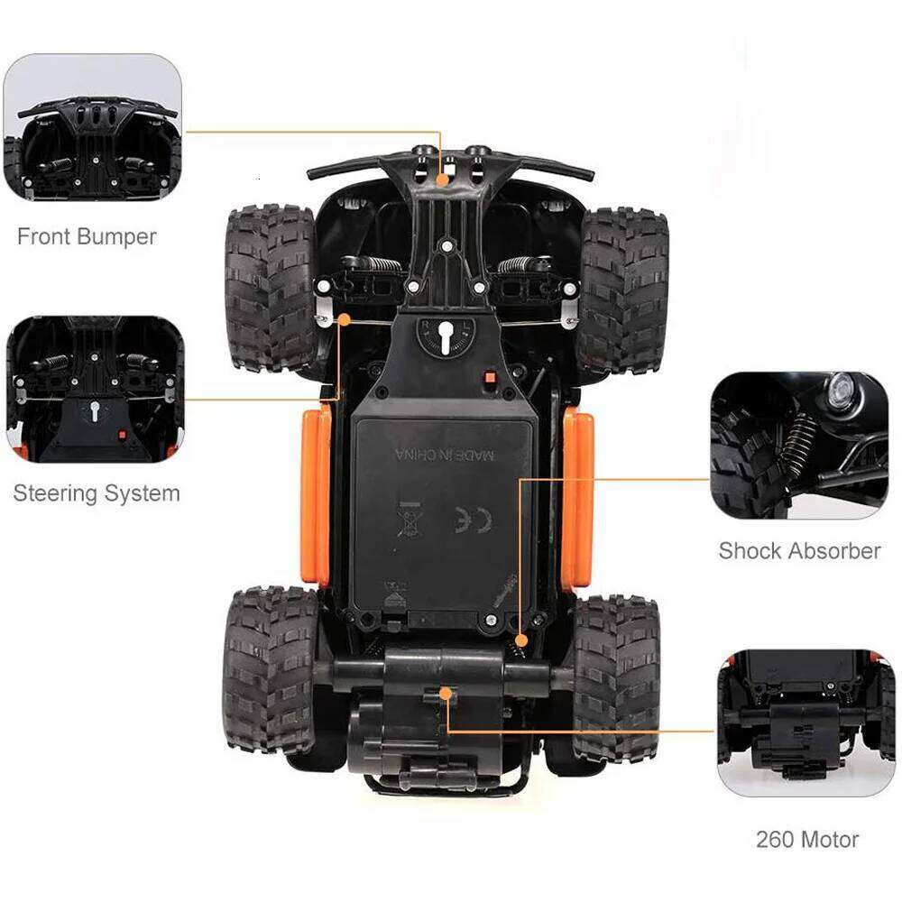 Rc Toys for Boys 2.4Ghz Remote Control Truck High Speed Off-Road Vehicle 1/18 2Wd Big Wheel Cross-Country Car Children Gift Z260304