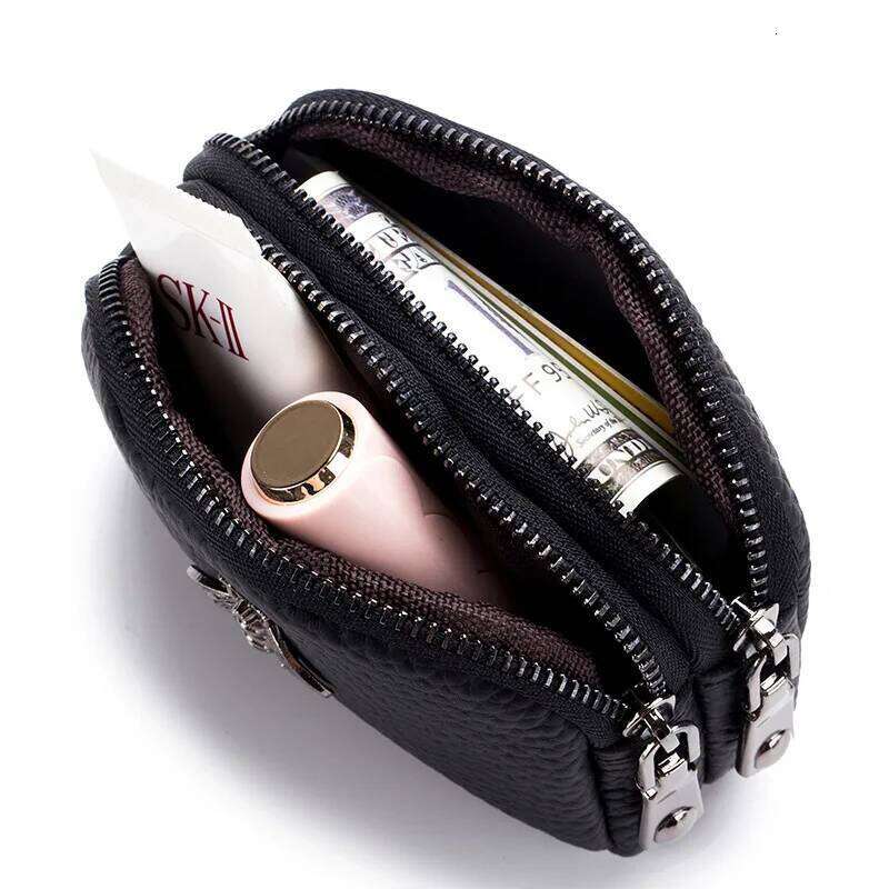 CICICUFF Coin Purse Genuine Leather Female Double Zipper Travel Organizer Mini Pouch Women Storage Bag Small Wallets New C260304