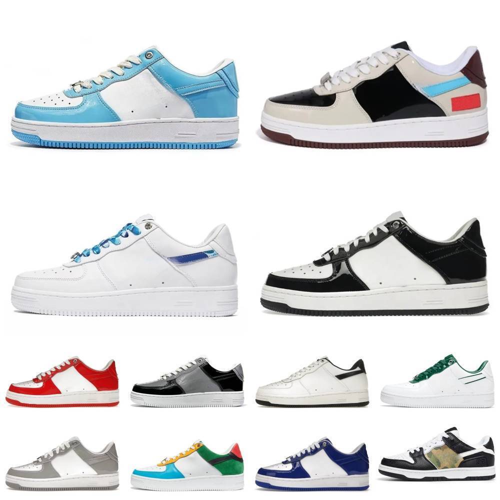 Designer Sk8 Sta Sneakers Men Women Low Classic Stars Runners Casual Shoes White Ivory Black Camo Patent Leather Beige Platform Outdoor Skateboarding Trainers G661