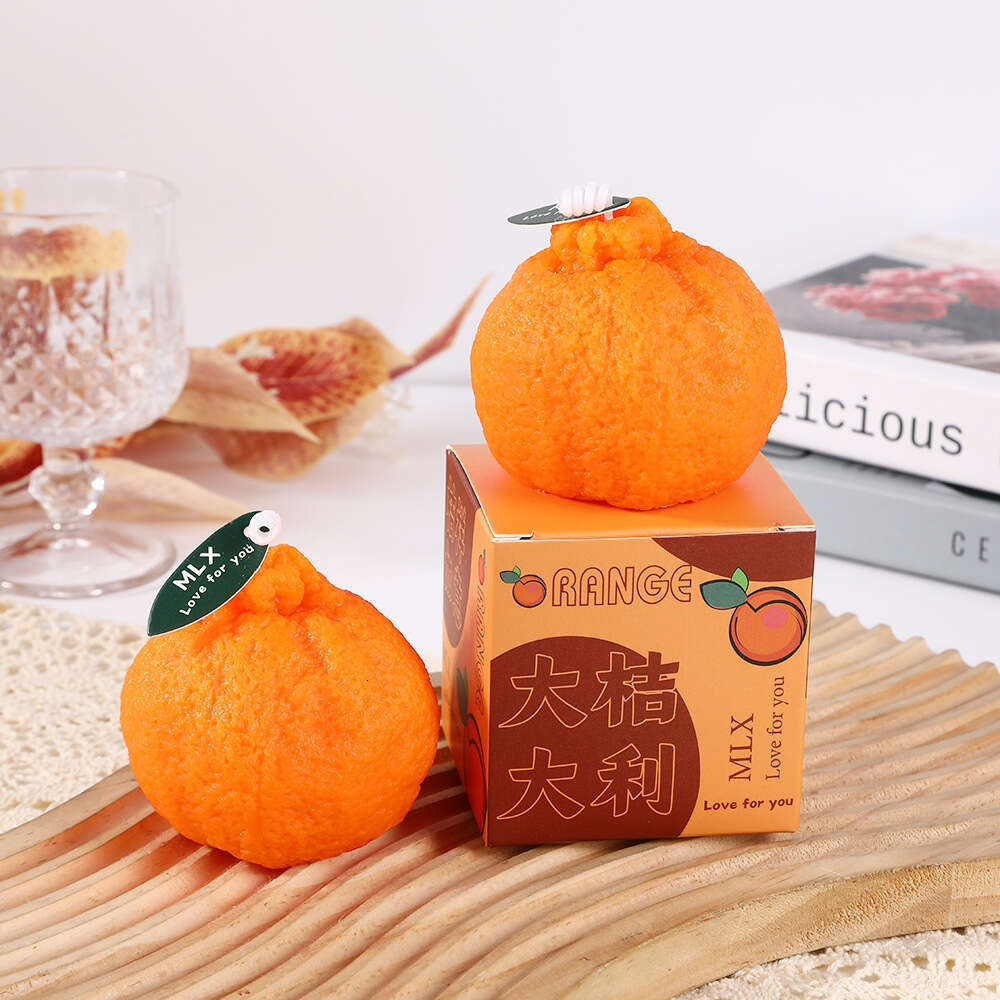 Creative Internet Celebrity Ugly Orange Scented Wholesale Fruit-Shaped Candle Wedding Favor Photography Prop Decoration W260304 W260305