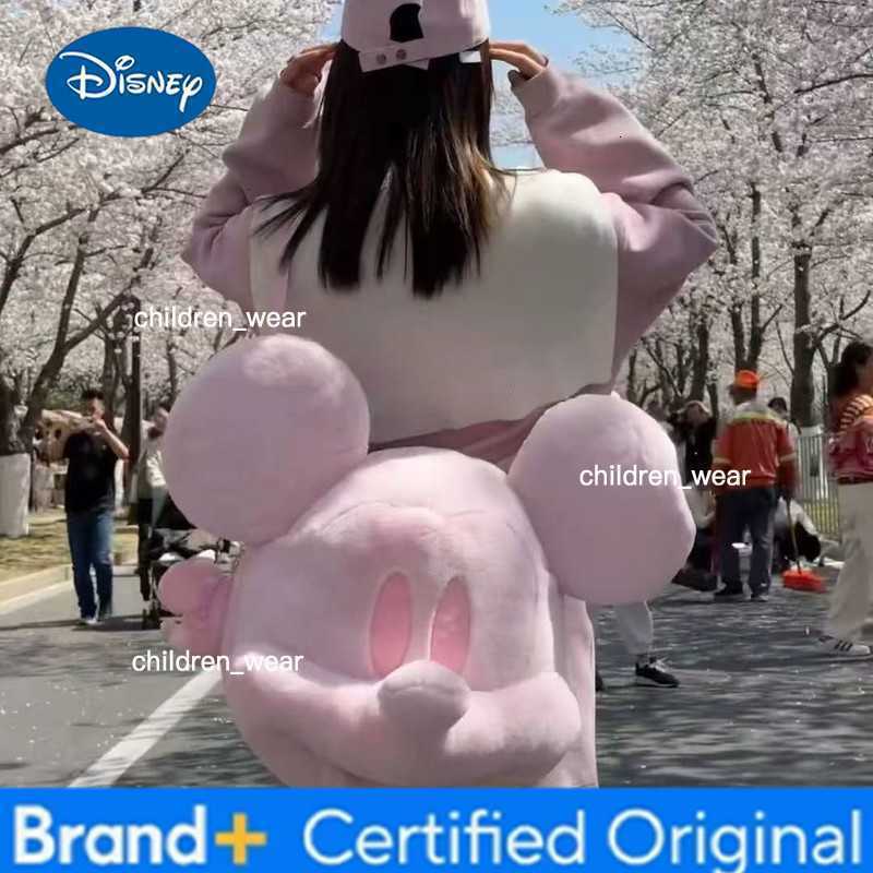 Disney Mickey Cute Plush Backpack Large Capacity Cartoon Doll School Bag Soft Comfortable Adjustable Strap Backpack Girls Gifts H260305