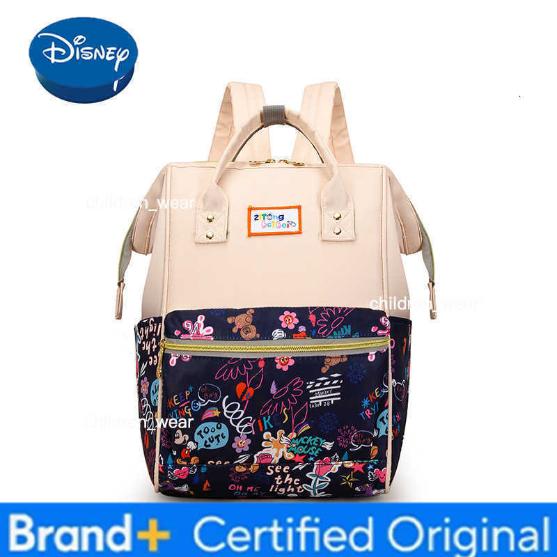 Disney Mickeys New Diaper Bag Backpack Large-capacity Baby Diaper Bag Backpack Luxury Brand Fashion Baby Products Storage Bag H260305