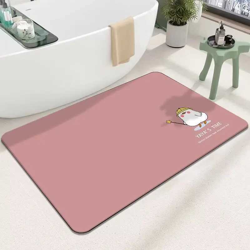 Diatom mud quick-drying soft floor mat bathroom door water absorption non-slip foot mat bathroom small carpetT260305