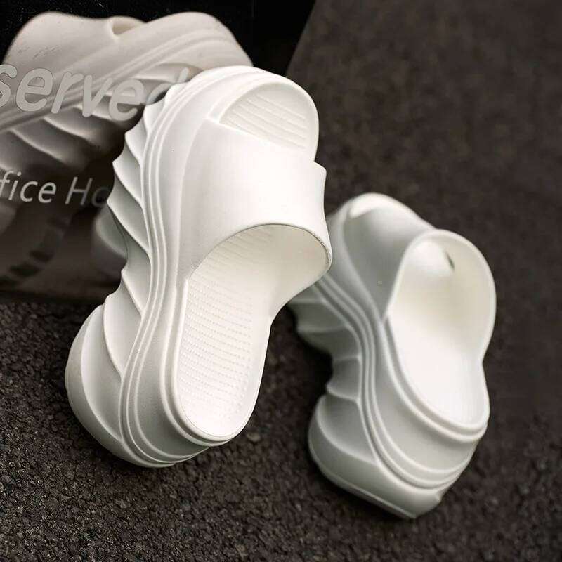 9cm Heel height Shoes Indoor Outdoor Slippers For Women Home Beach Slides Soft EVA Thick Sole Anti-slip Girls Street Sandals