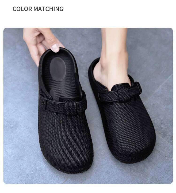 Kidmi Clogs Fashion EVA Insole Slippers with Arch Support Waterproof Garden Shoes For Men Adjustable Buckle