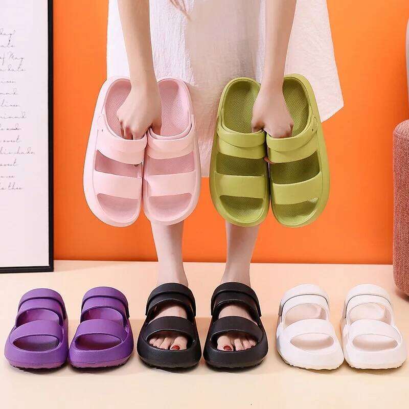 Kidmi Summer Man Couple Slippers Non-slip Breathability Thick Home Mens Shoes Outdoor Soft Sole Men Sandals