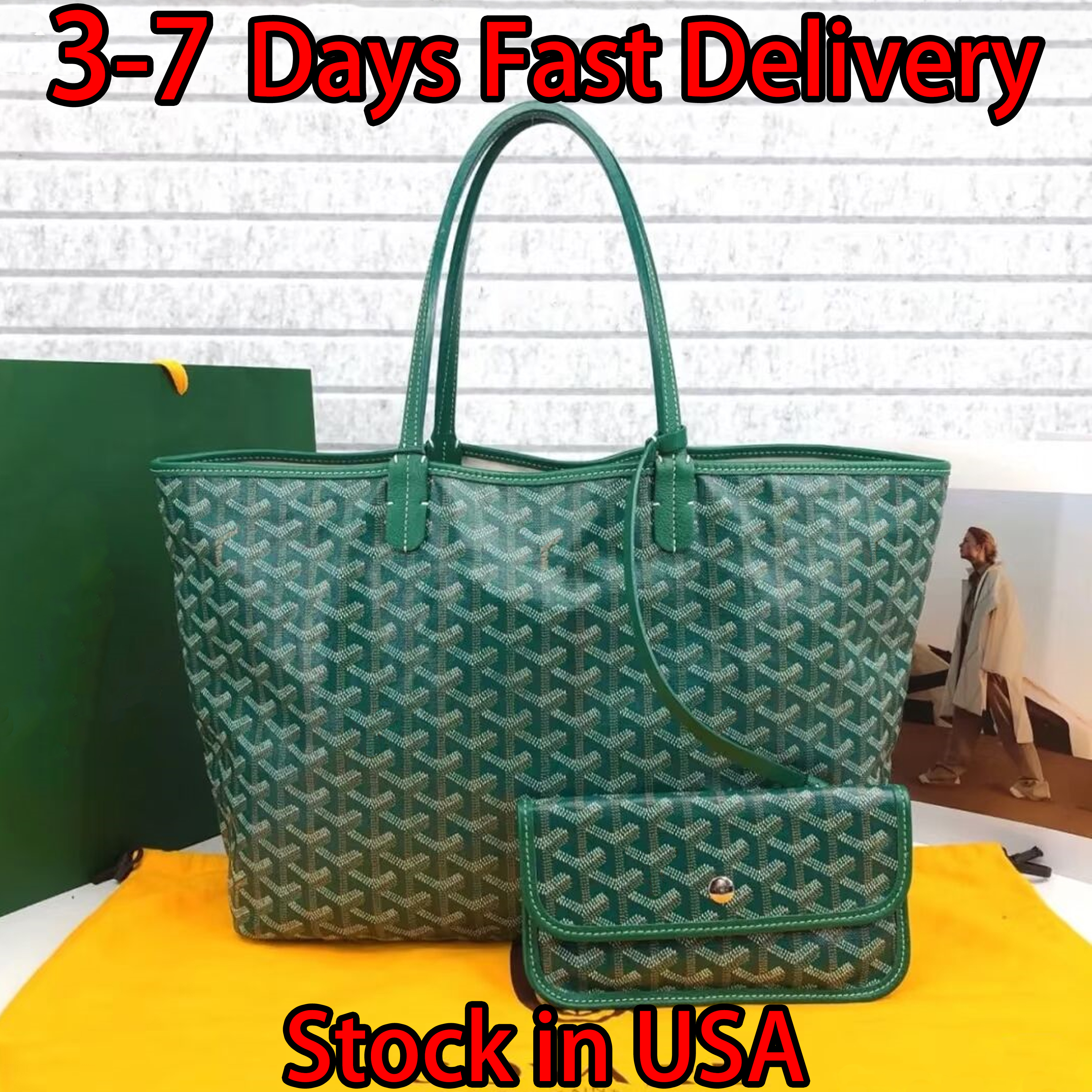 Designer Bag Shoulder Bag Luxury Bag Green Y Shaped Leather Handle Tote Bag Printed Canvas Linen Cowhide Fashion Parent-Child Bag Understated Luxury Crossbody Bag