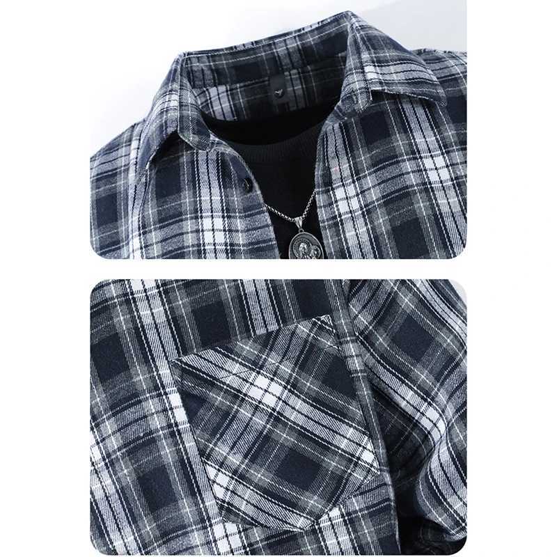 Free Ship Shirts Men Casual Men Shirts Male Spring Summer Plaid Long Sleeves Shirts CloTHing YouTH Japan Korea Coats M-5XL M260305