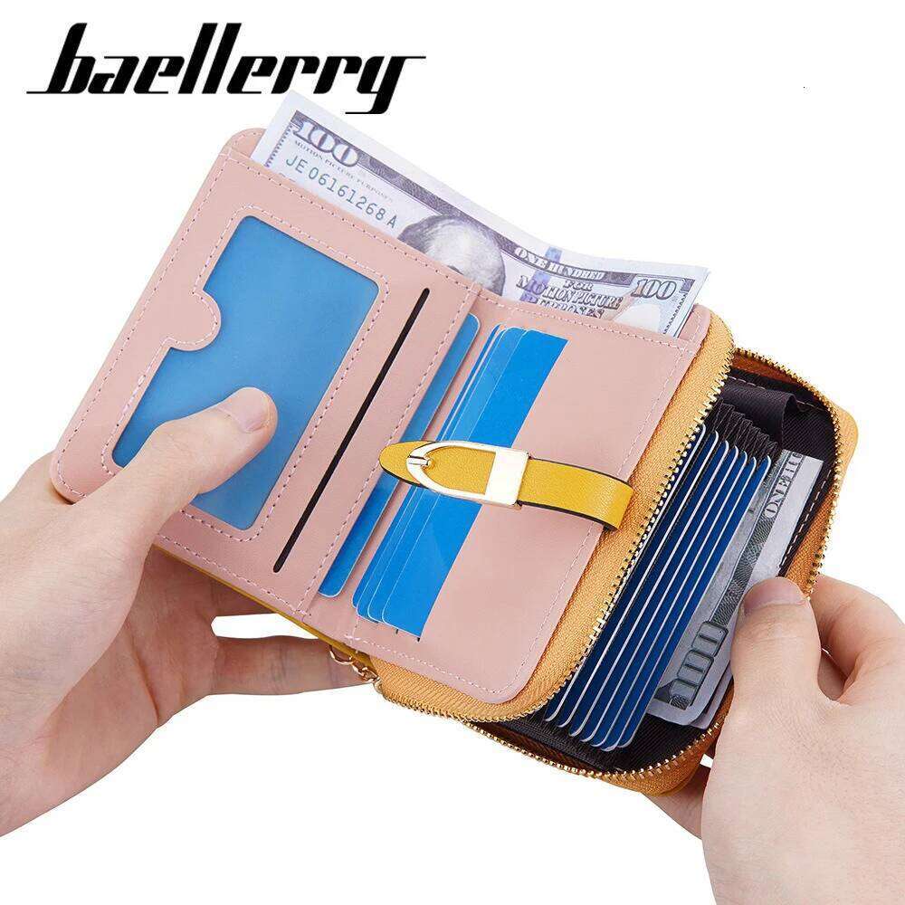 Print Design Vertical Wallet, Baellerry Ladies Zip Around Card Case with Multiple Pockets & wristlet C260304