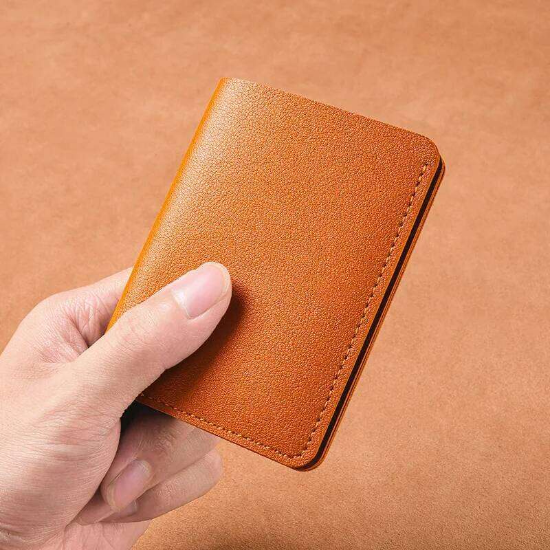 2024 New Women's Simplified Folding Button Small Driver's License Card Bag Male Student Soft Leather Wallet C260304