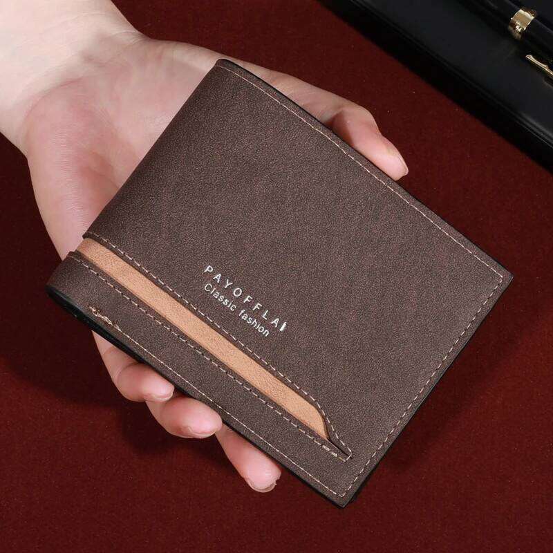 Men's Fashion Business Short With Card Slots Horizontal Soft PU Leather Wallet C260304
