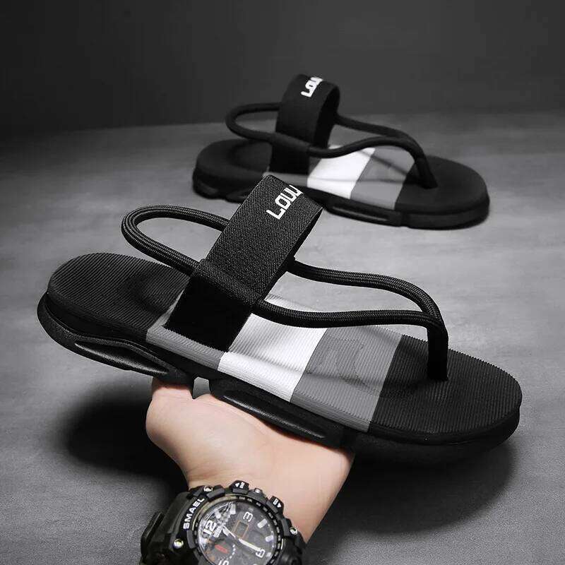 Kidmi New Summer Men Outdoor Beach Flip-flops Fashion Home Flat Soft Non-slip Cloud Sandals
