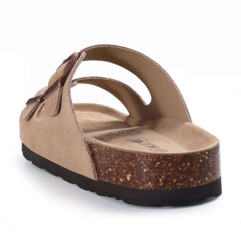 Kidmi Fashion Summer Sandals For Women New Men Cork Footbed Adjustable Slides Anti-slip Casual Unisex Slippers With Arch Support