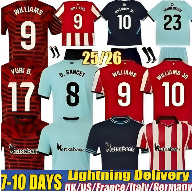 25 26 camiseta de Bilbaos Soccer Jerseys GURUZETA BERENGUER MUNIAIN Athletic WILLIAMS JR Football shirt GARCIA VILLALIBRE Athletic Bilbao 2025