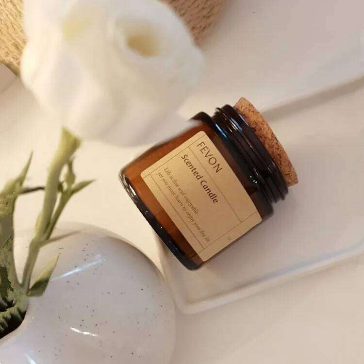 3.4oz Jars Wooden Wholesale Amber Clear Empty DIY Candle Container Glass Pot with Lid W260304 W260305