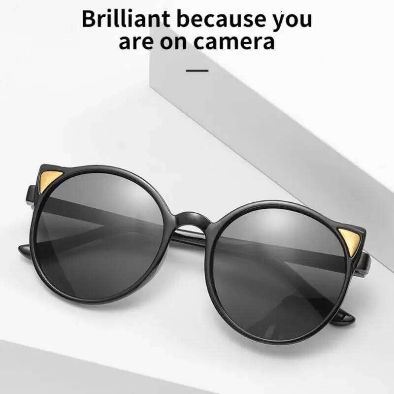 1/2pcs Outdoor Sports Sunglasses Children Cute Cat Ear Eyewear UV380 Goggle Protection Girls Boys Travel Shades Sun Glasses Z260305