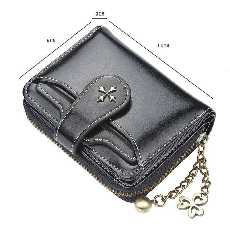 Women PU Leather Short Classic Wallet Premium Quality Card Holder Wallets for Woman Zipper Coin Purse C260304