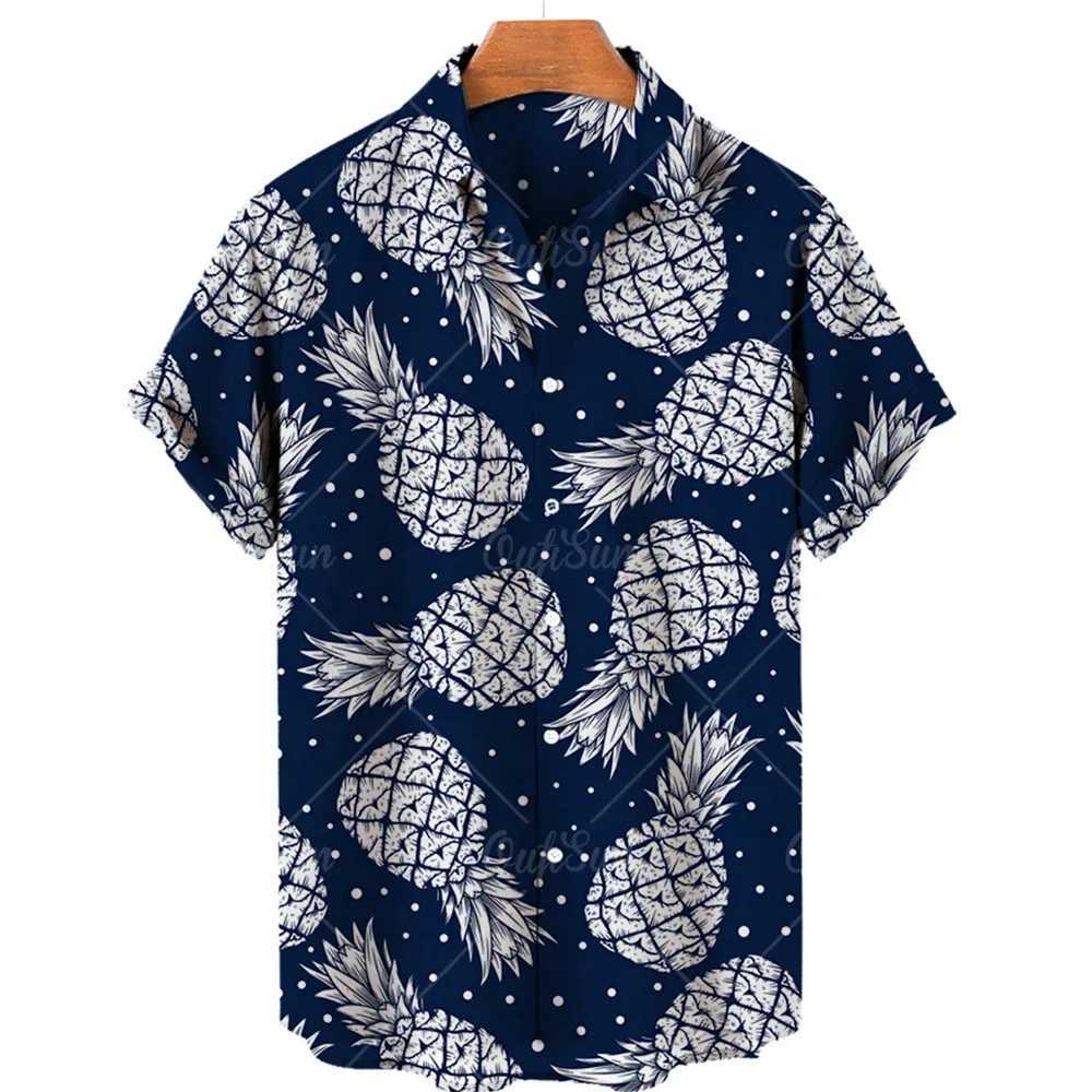 Unisex Hawaiian Shirts 3d Pineapple Watermelon 2022 Fun Summer Mens Shirts Short Sleeves Tops Casual Fashion Loose Shirts M260305