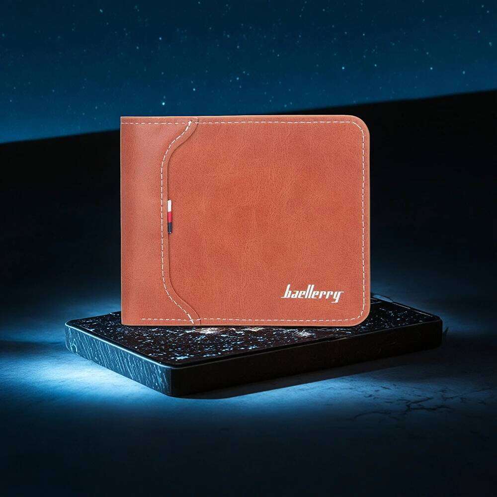 Men's Short Pu Leather - Baellerry Ultra Thin Card Organizer for Cash/Coins | RFID Safe Small Pocket Wallet C260304