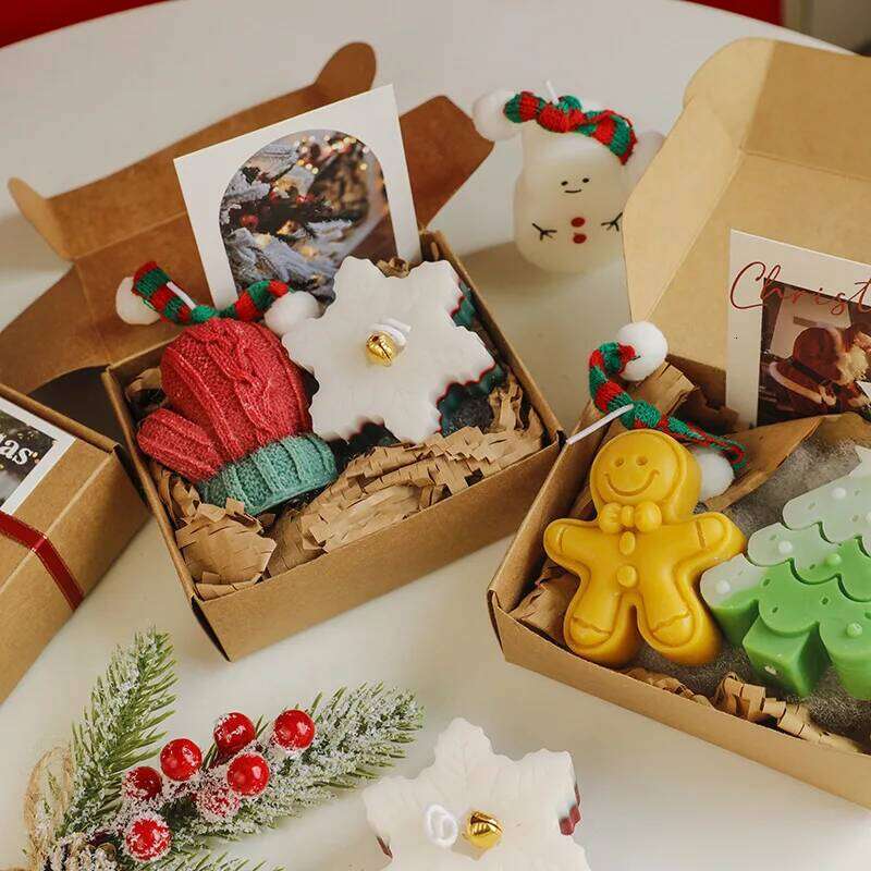 Tree Scented Decorative Set Holiday Candle Festive For Christmas Decor Home Decoration Gift Giving W260304 W260305