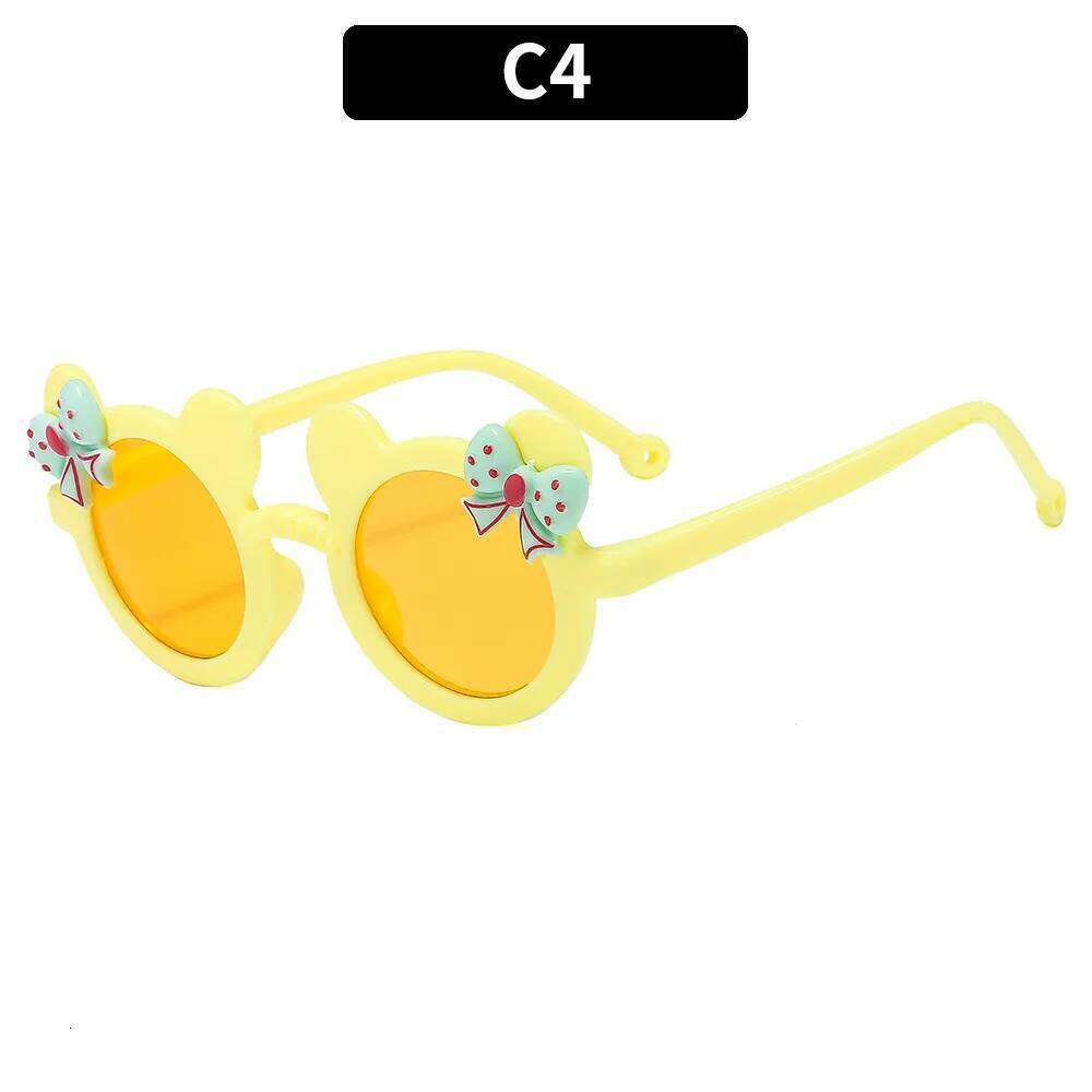 New children's cat eye bow sunglasses 2024 boys girls fashion sun protection beach outings baby glasses oculos infantil uv400 Z260305