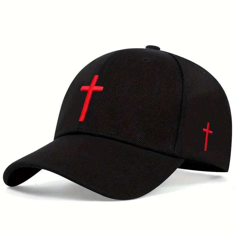 1pc autumn and winter casual simple hip hop faith cross embroidery baseball cap, Halloween party fashion accessory, sunshade lig Y260304