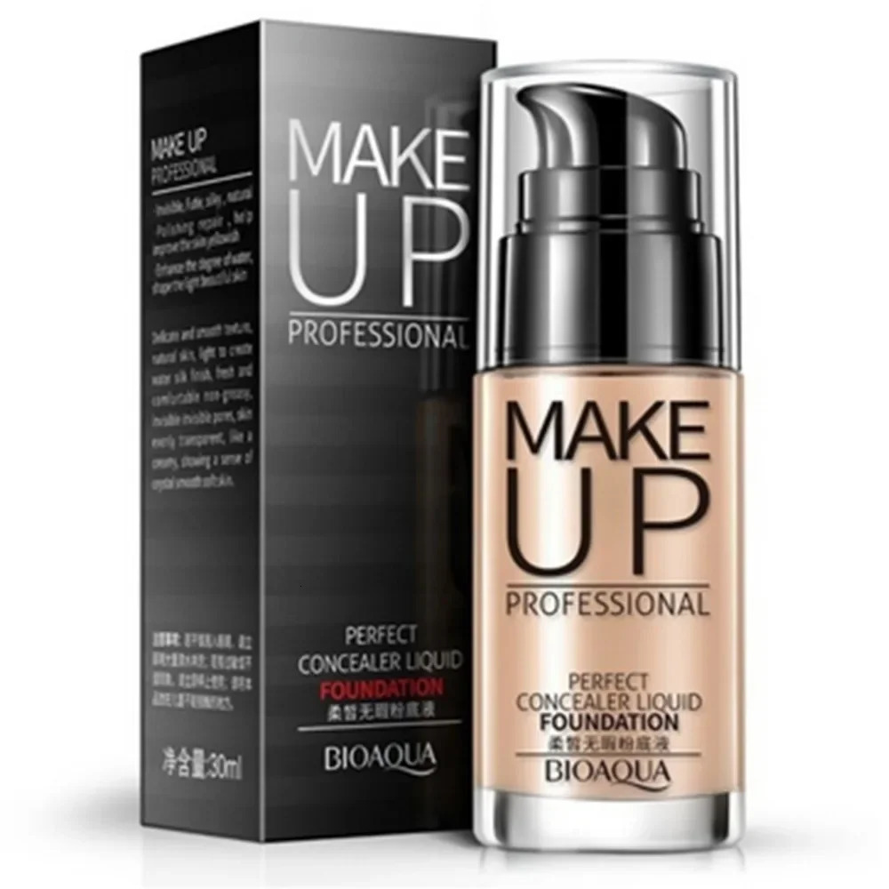 BIOAQUA Face Base Liquid Foundation Makeup Concealer Waterproof Brighten Whitening Long Lasting BB Cream Cosmetics 260305