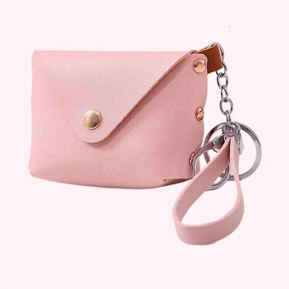 Keychain Women with Zipper Coin Purse PU Leather Trendy Wristlet Small Wallet for Shopping Travel C260304