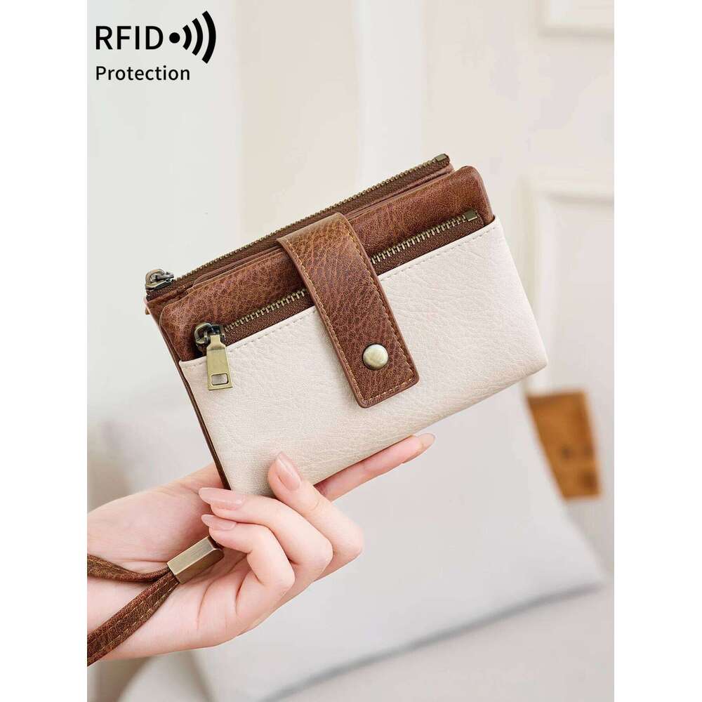 Minimalist Women's Wallet Bifold Clutch BagRFIDAnti-theft Swipe Large Capacity Credit Holder Card HolderPULeather CoinPurse C260304