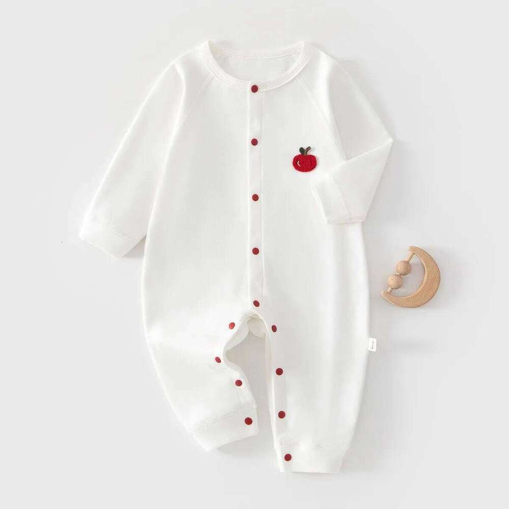 AYNIGIELL 2026 New Solid Color High-quality Pure Cotton Breathable Jumpsuit 0-18 Months Male Baby Girl Clothing Z260304