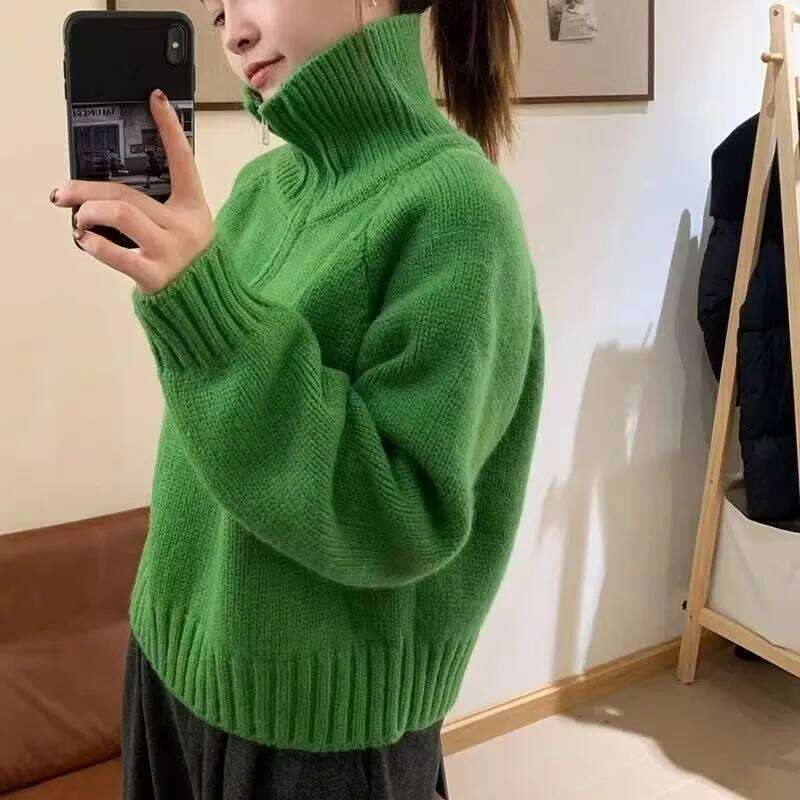 High-end half-zipper high-neck 100% cashmere for autumn and winter knitted sweater XJ260305