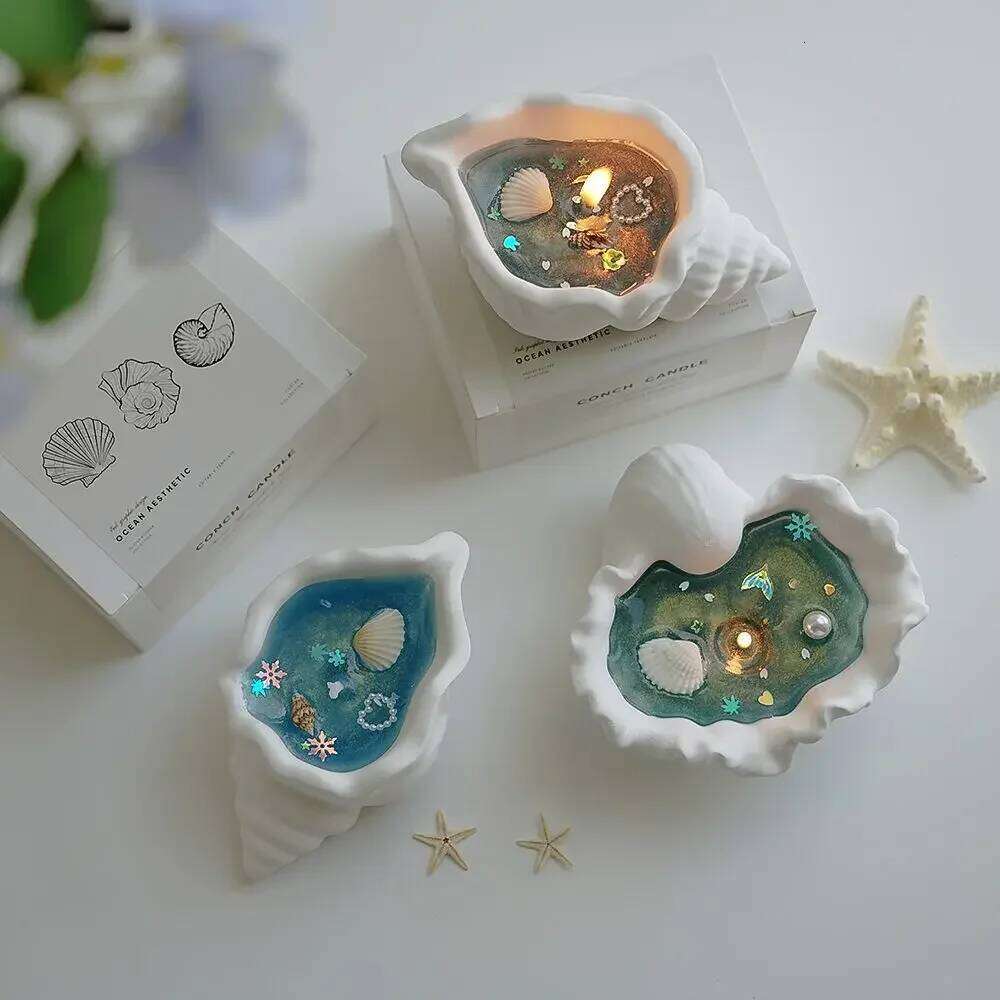 Conch Aromatherapy Candle Creative Decorative Party Supplies Home Decoration Handmade Creativity Ocean Ornament Shell Gift W260304 W260305