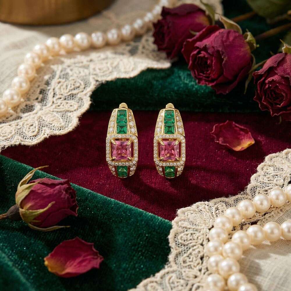 French Court Style Elegant Earrings And Necklace Set Light Luxury Niche High-End Sophisticated Banquet Accessories High-Quality