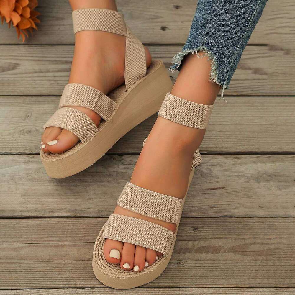 2025 New Summer Wedges Sandals For Women Leisure Platform Shoes Soft EVA Sole Light Weight Female Daily Street Walking Sandalias