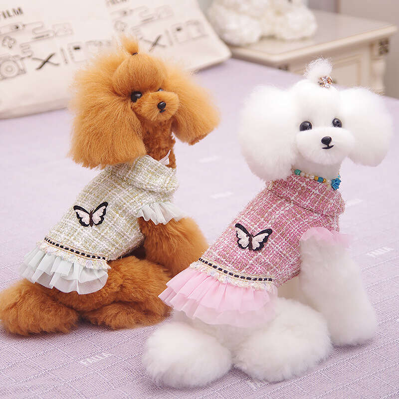 Pet Apparel Designer Dog Collar Style Hoodie Plaid Casual Jacket for Small Dogs Cats Chihuahua Poodle Everyday Outfits Outdoor Comfort